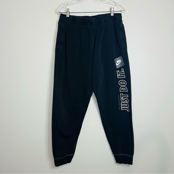 Nike Sportswear JDI Black Fleece Jogger Sweatpants Large - Picture 2 of 6